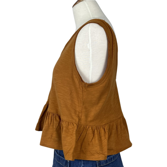 Wild Fable Rust Heritage Peplum V-Neck Tank Top Size Small - Picture 2 of 9